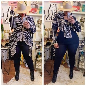 Taupe X Black Print Cardigan